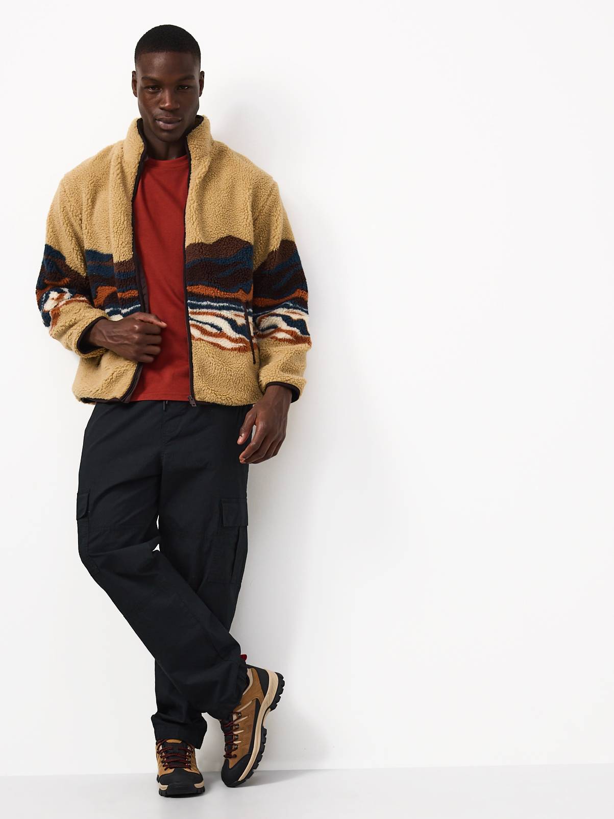 Multi-Coloured Scenic Landscape Borg Fleece Jacket XXXL - Image 2